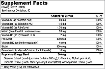 Weyland Brain Nutrition Energie | Pflanzlich gewonnenes Koffein | Kompletter B-Komplex & energieunterstützende Kräuter
