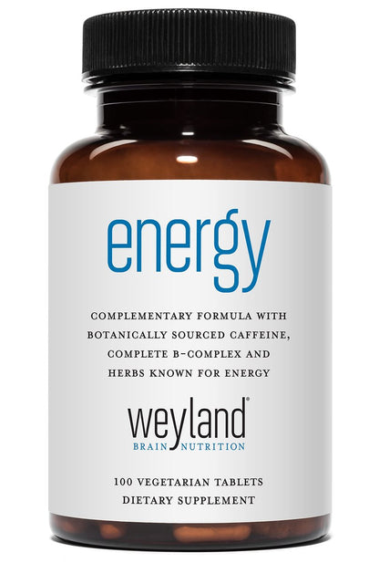 Weyland Brain Nutrition Energie | Pflanzlich gewonnenes Koffein | Kompletter B-Komplex & energieunterstützende Kräuter