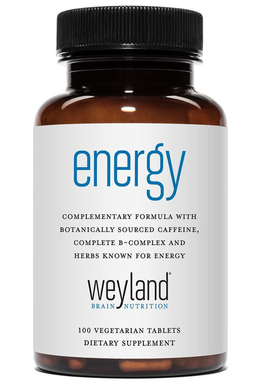 Weyland Brain Nutrition Energie | Pflanzlich gewonnenes Koffein | Kompletter B-Komplex & energieunterstützende Kräuter