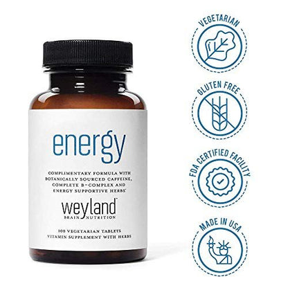Weyland Brain Nutrition Energie | Pflanzlich gewonnenes Koffein | Kompletter B-Komplex & energieunterstützende Kräuter