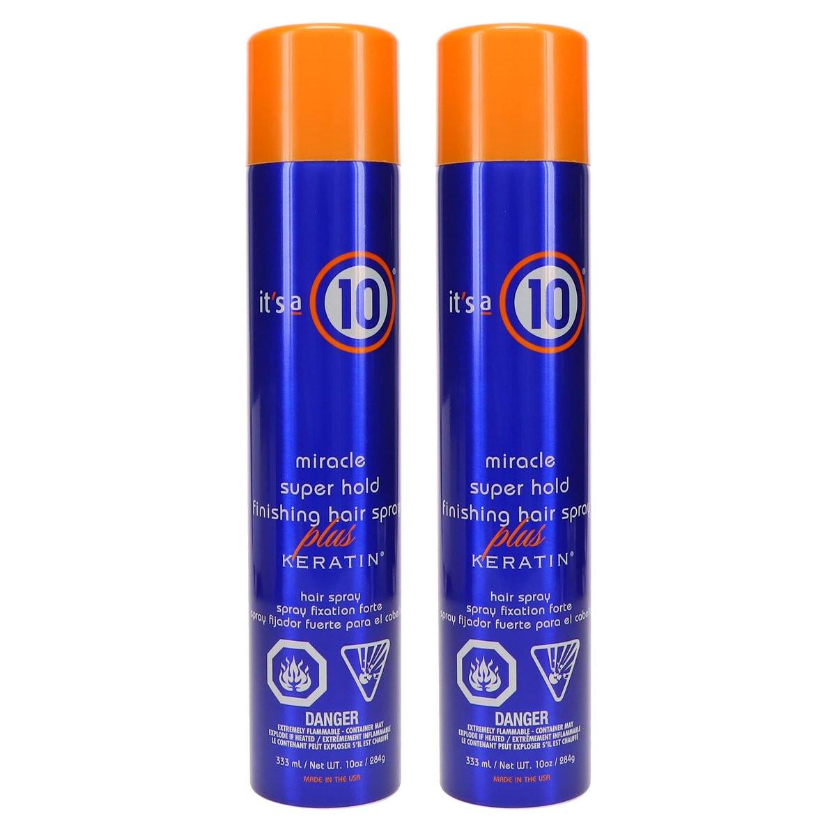 It's a 10 Miracle Super Hold Finishing Spray Plus Keratin, 295 ml (2er-Pack)