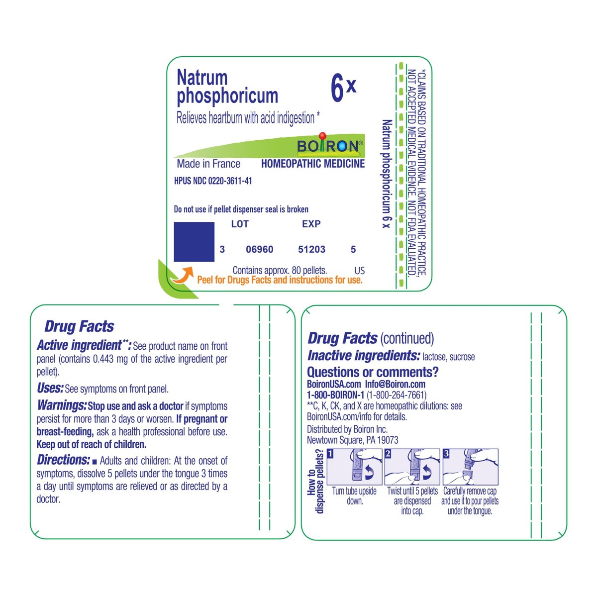 Boiron Natrum Phosphoricum 6X – 80 Kügelchen gegen Sodbrennen und saures Aufstoßen
