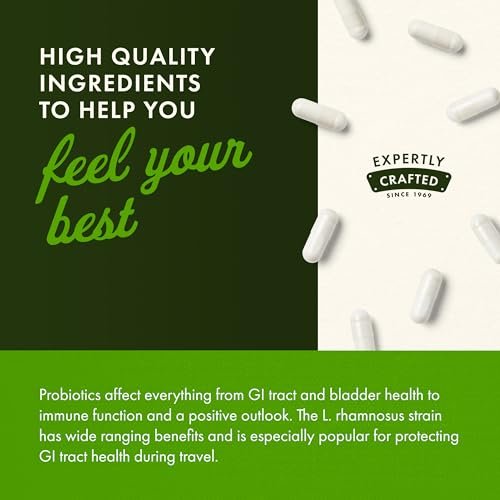 Swanson Lactobacillus Rhamnosus mit FOS - 5 Milliarden KBE - Unterstützung für die Verdauungsgesundheit mit Fructooligosacchariden - Probiotikum für die Magen-Darm-Gesundheit* - Vegan - 60 vegane Kapseln