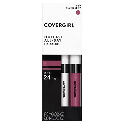 COVERGIRL Outlast All-Day Lip Color mit Topcoat, 559 Plum Berry – 24h Halt