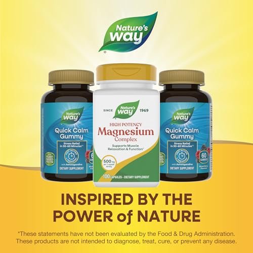 Nature's Way Magnesium-Komplex – Unterstützt Muskelentspannung* und ein Gefühl der Ruhe* – Magnesiumcitrat und -oxid, 100 Kapseln