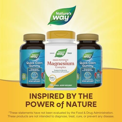 Nature's Way Magnesium-Komplex – Unterstützt Muskelentspannung* und ein Gefühl der Ruhe* – Magnesiumcitrat und -oxid, 100 Kapseln