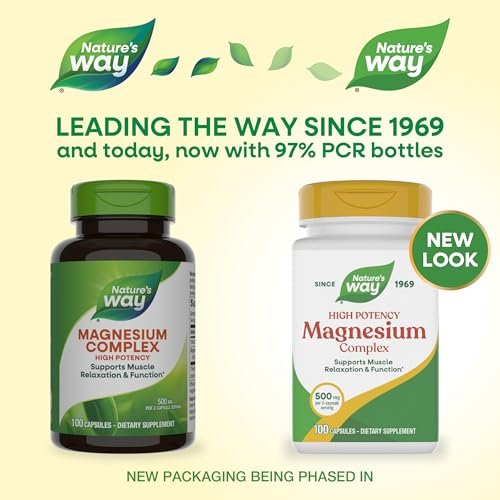 Nature's Way Magnesium-Komplex – Unterstützt Muskelentspannung* und ein Gefühl der Ruhe* – Magnesiumcitrat und -oxid, 100 Kapseln