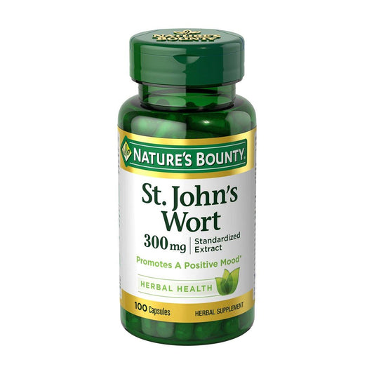 Nature's Bounty Johanniskraut 300 mg Kapseln – Pflanzliches Nahrungsergänzungsmittel zur Unterstützung einer positiven Stimmung, 100 Kapseln