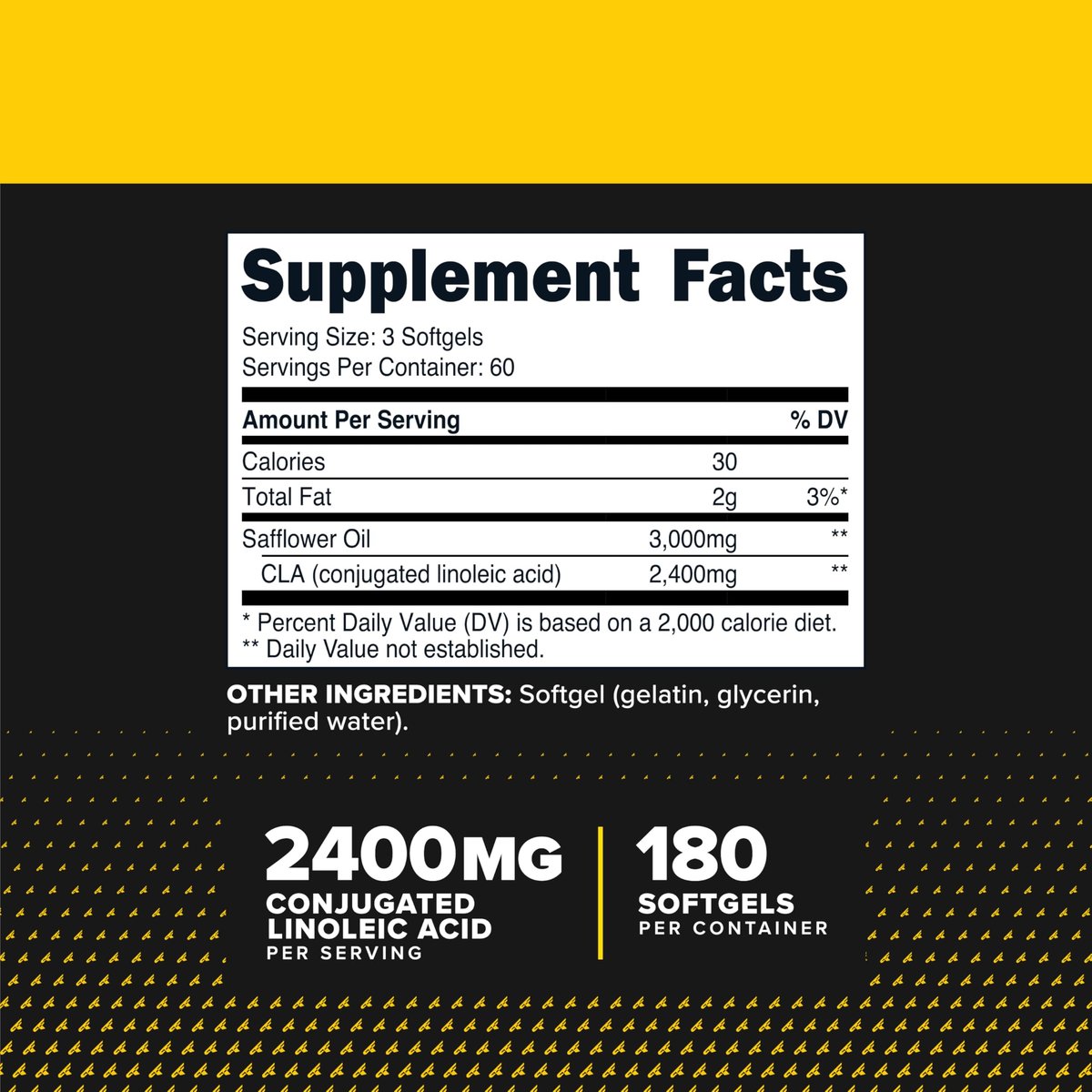 Primaforce CLA 2400 mg pro Portion (180 Weichkapseln) - Max CLA - für Männer und Frauen, nicht stimulierend, GMO-frei & glutenfrei