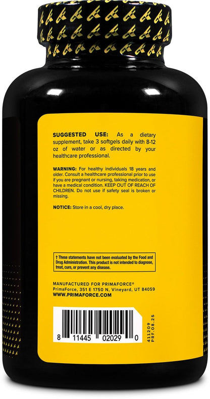Primaforce CLA 2400 mg pro Portion (180 Weichkapseln) - Max CLA - für Männer und Frauen, nicht stimulierend, GMO-frei & glutenfrei