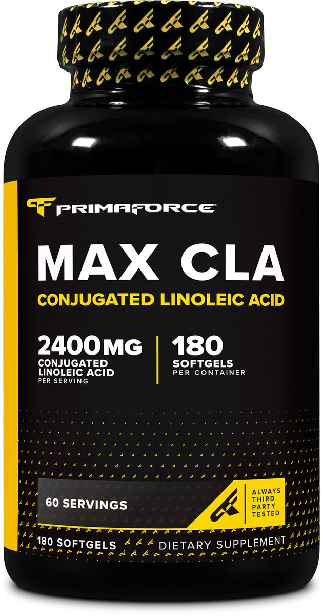 Primaforce CLA 2400 mg pro Portion (180 Weichkapseln) - Max CLA - für Männer und Frauen, nicht stimulierend, GMO-frei & glutenfrei