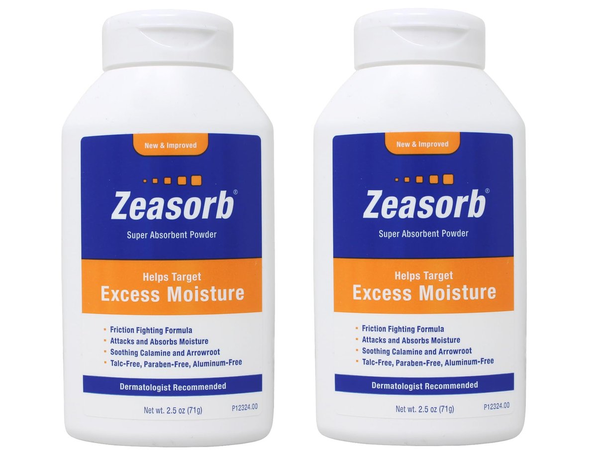 Zeasorb Feuchtigkeitsabsorbierendes Puder 2,5 Unzen (2er-Pack) – Gegen übermäßige Feuchtigkeit