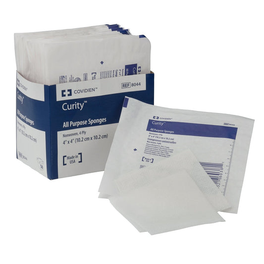 Covidien Curity Non-Woven Allzweck-Wundkompresse, steril, 4x4 cm, 4-lagig, 2er-Packung (50 Packungen)