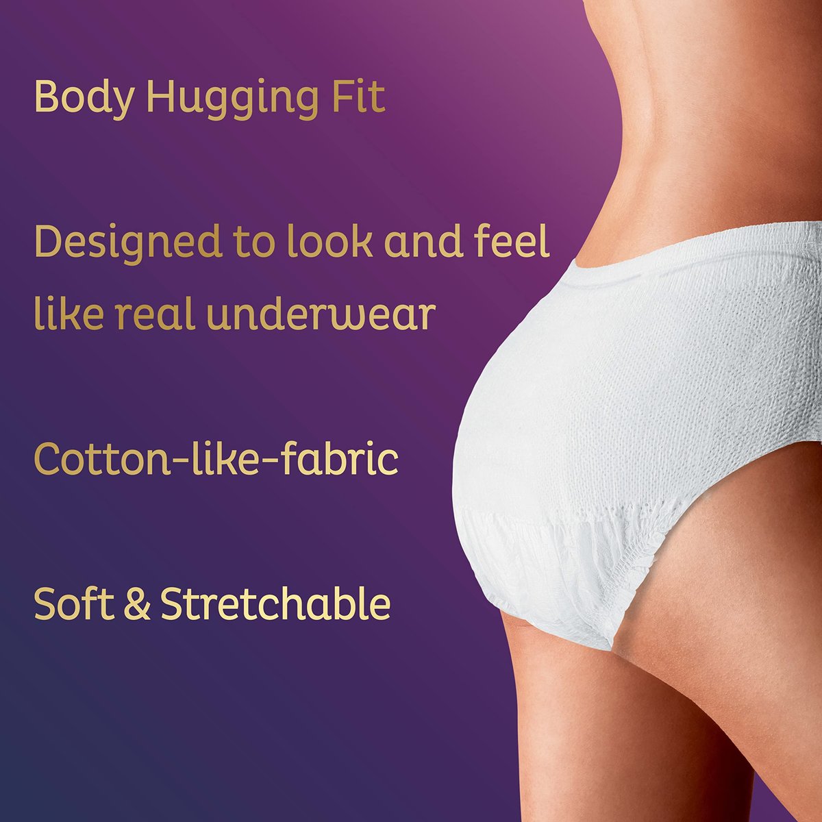 TENA Stylish White Inkontinenzslip für Frauen, Super Plus starke Saugfähigkeit, Erwachsenenwindeln, Small/Medium (Taillenumfang 74-102 cm), 18 Stück