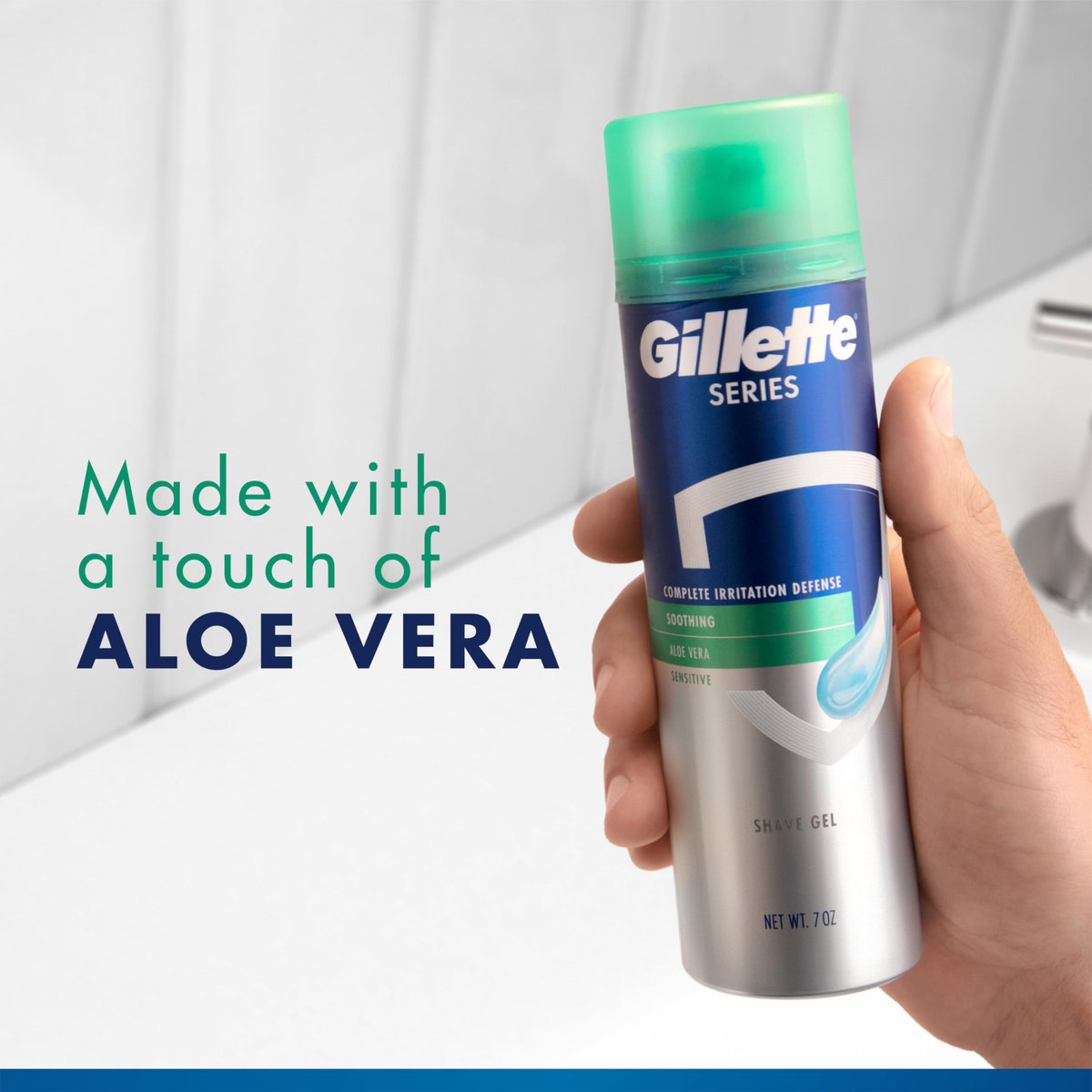 Gillette Series Soothing Rasiergel für Männer – Schutz vor 5 Anzeichen von Rasur-Reizungen, mit Aloe Vera, für empfindliche Haut, 75 ml