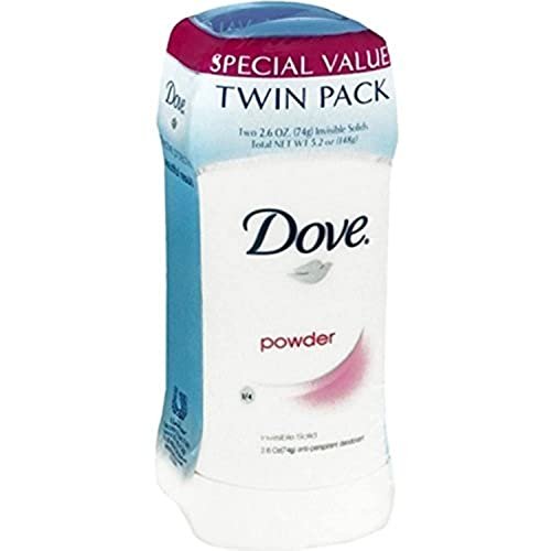 Dove Antitranspirant Deodorant Unsichtbar Fest, Puderduft, Doppelpack, 5,2 Unzen (4er Pack)