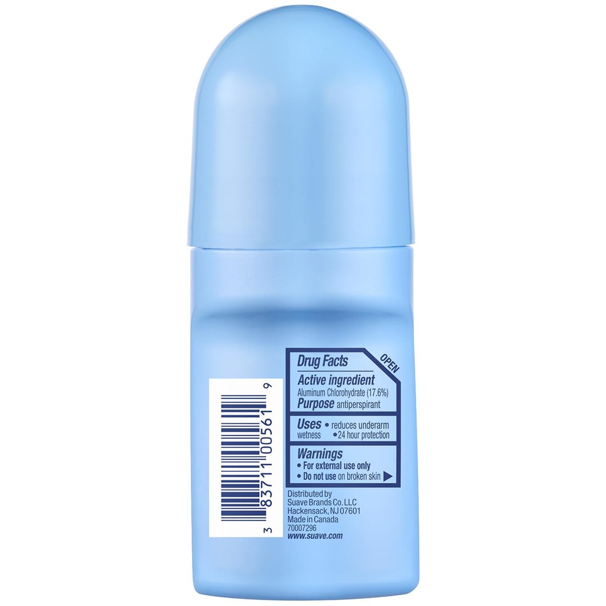 Suave Roll-On Deodorant für Frauen, Powder Fresh Duft, 3er-Pack – Antitranspirant Deodorant mit 24h Schweiß- und Geruchsschutz, 2,7 Oz pro Stück