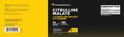 PrimaForce L-Citrullin-Malat-Pulver, ungesüßt, Pre-Workout-Supplement, 200 g – Steigert Energie, Fördert Erholung, Verbessert Kraftleistung – Vegan, Nicht-GVO