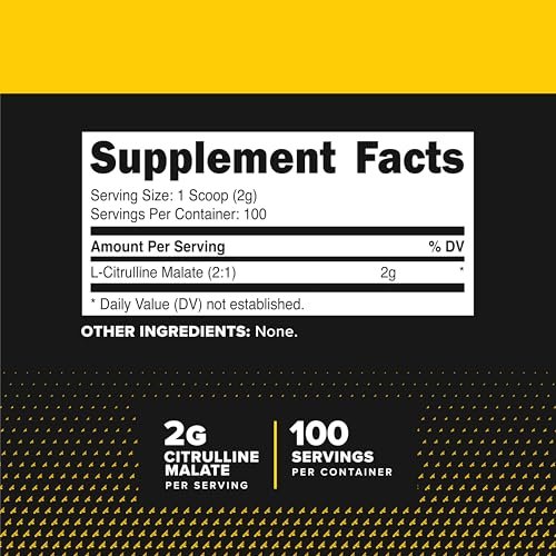 PrimaForce L-Citrullin-Malat-Pulver, ungesüßt, Pre-Workout-Supplement, 200 g – Steigert Energie, Fördert Erholung, Verbessert Kraftleistung – Vegan, Nicht-GVO