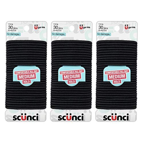Scunci Effortless Beauty Große Haargummis ohne Schaden, 4 mm (90 Stück)