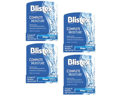 Blistex Complete Moisture Lippenbalsam, 4er-Pack – Intensive Feuchtigkeitspflege für trockene Lippen