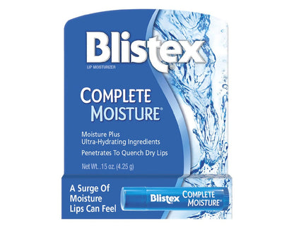 Blistex Complete Moisture Lippenbalsam, 4er-Pack – Intensive Feuchtigkeitspflege für trockene Lippen