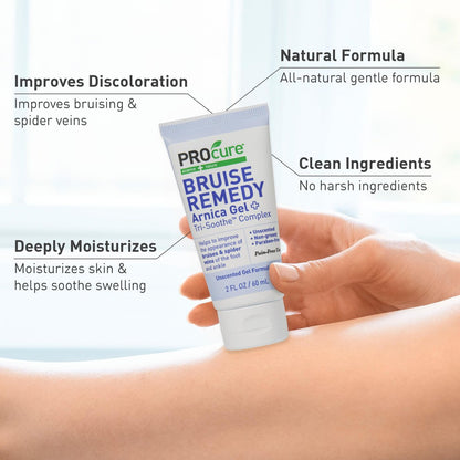 PROcure Prell-Gel gegen Blutergüsse – Arnika Montana & MSM zur Reduzierung von Blutergüssen, Besenreisern & Hautverfärbungen an Füßen & Knöcheln