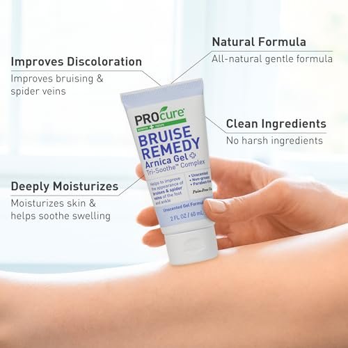 PROcure Prell-Gel gegen Blutergüsse – Arnika Montana & MSM zur Reduzierung von Blutergüssen, Besenreisern & Hautverfärbungen an Füßen & Knöcheln