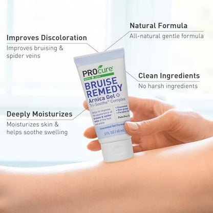 PROcure Prell-Gel gegen Blutergüsse – Arnika Montana & MSM zur Reduzierung von Blutergüssen, Besenreisern & Hautverfärbungen an Füßen & Knöcheln