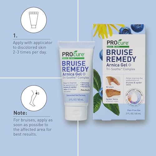 PROcure Prell-Gel gegen Blutergüsse – Arnika Montana & MSM zur Reduzierung von Blutergüssen, Besenreisern & Hautverfärbungen an Füßen & Knöcheln