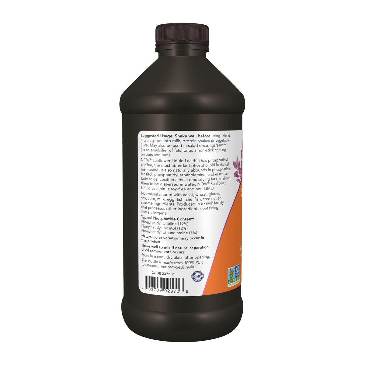NOW Foods Sonnenblumen-Lecithin mit natürlichem Phosphatidylcholin und anderen Phosphatiden, flüssig, 473 ml