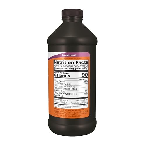 NOW Foods Sonnenblumen-Lecithin mit natürlichem Phosphatidylcholin und anderen Phosphatiden, flüssig, 473 ml
