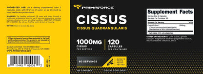 Primaforce Cissus Quadrangularis Extrakt, 120 Kapseln, 1000 mg pro Portion - Glutenfrei, Nicht-GVO