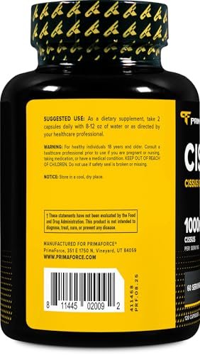 Primaforce Cissus Quadrangularis Extrakt, 120 Kapseln, 1000 mg pro Portion - Glutenfrei, Nicht-GVO