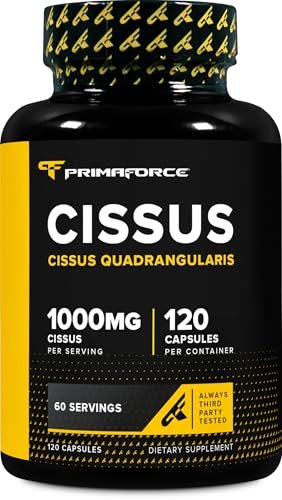 Primaforce Cissus Quadrangularis Extrakt, 120 Kapseln, 1000 mg pro Portion - Glutenfrei, Nicht-GVO