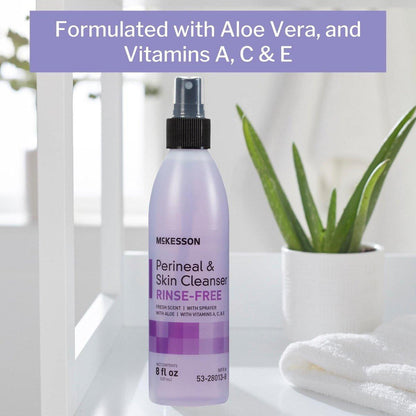 McKesson Perineal Hautreiniger mit Aloe, 240 ml, 1er Pack – Spülfreie Körperwäsche für Inkontinenz- oder Stomaversorgung, frischer Duft