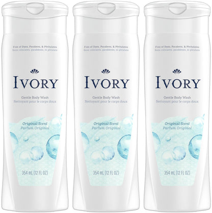 Ivory Original Body Wash – 12 oz (3er-Pack) – Sanfte Reinigung für die tägliche Hautpflege