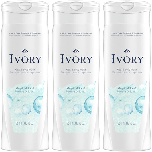 Ivory Original Body Wash – 12 oz (3er-Pack) – Sanfte Reinigung für die tägliche Hautpflege