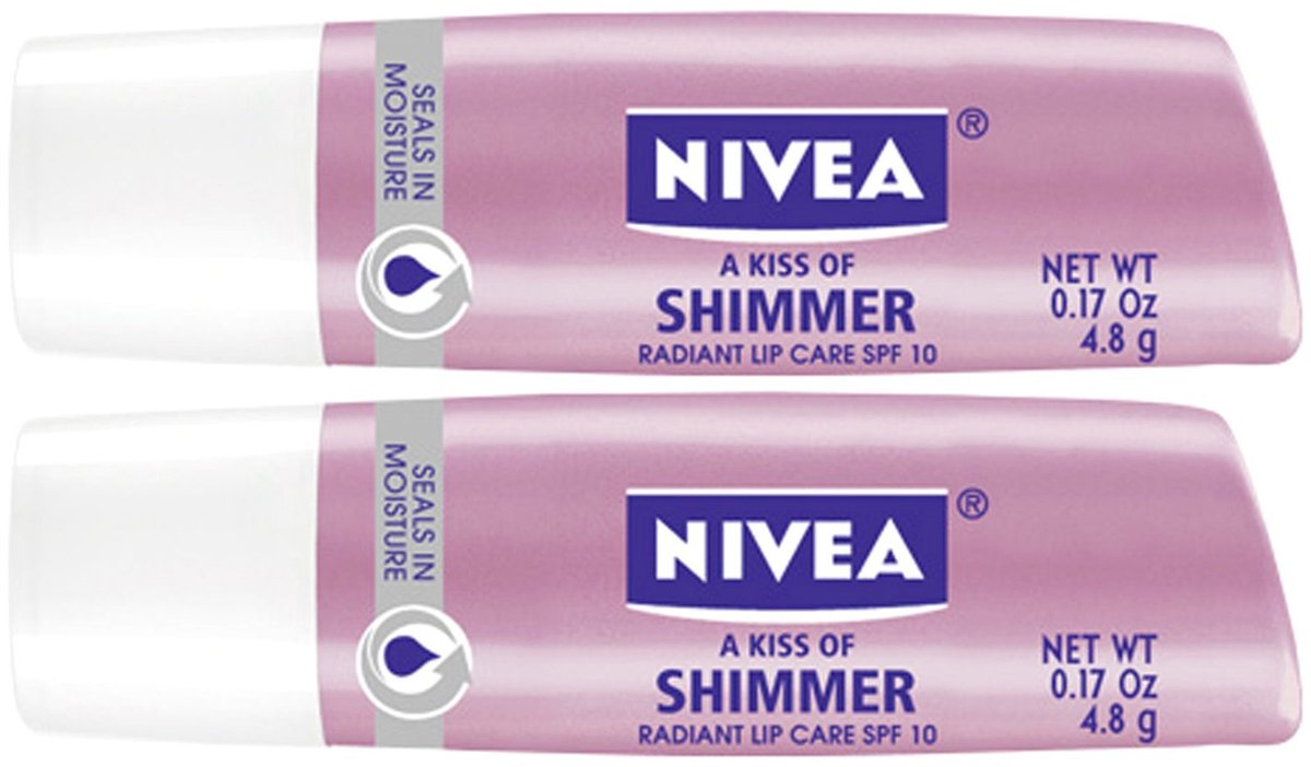 NIVEA Lip Care A Kiss of Shimmer Lippenpflegestift – Perlmutt-Schimmer (2er-Pack)