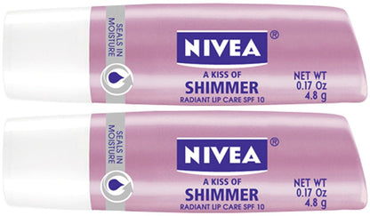 NIVEA Lip Care A Kiss of Shimmer Lippenpflegestift – Perlmutt-Schimmer (2er-Pack)