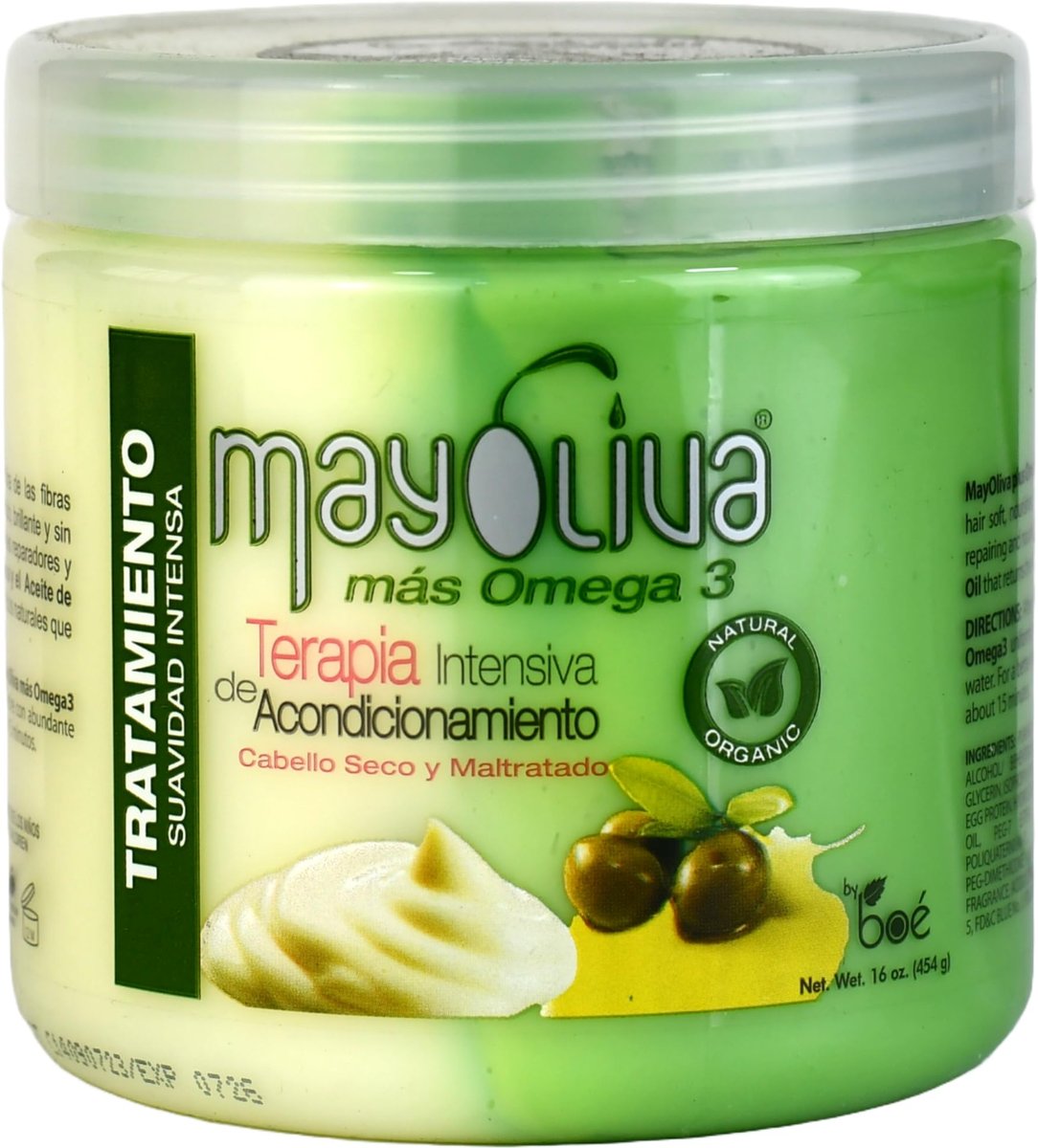 BOÉ COSMETICS Mayoliva Omega 3 Intensive Conditioning Therapy – 16 Unzen – Intensivpflege für trockenes und geschädigtes Haar