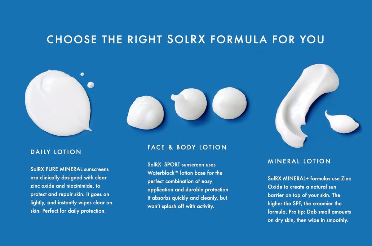 SolRX MINERAL+ SPF 50 Mineralischer Sonnenschutz mit Zinkoxid – Riffischer, Breitspektrum UVA/UVB Schutz, Wasserbeständiger Sonnenblocker für Gesicht & Körper