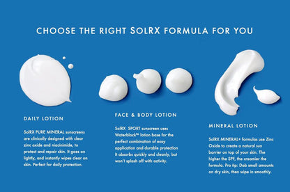 SolRX MINERAL+ SPF 50 Mineralischer Sonnenschutz mit Zinkoxid – Riffischer, Breitspektrum UVA/UVB Schutz, Wasserbeständiger Sonnenblocker für Gesicht & Körper
