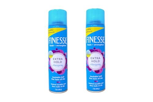 Finesse Extra Hold Haarspray mit aktiven Proteinen – griffiger Halt den ganzen Tag, feuchtigkeitsbeständig, 7 oz (2er-Pack)