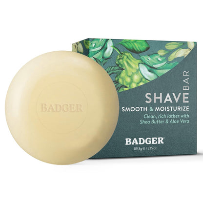 Badger Shaving Soap Puck, Bio-feuchtigkeitsspendender Rasierseifenbar, reichhaltiger langanhaltender Schaum, leichter natürlicher Duft, plastikfrei & vegan, für Männer & Frauen, 89 g Bar
