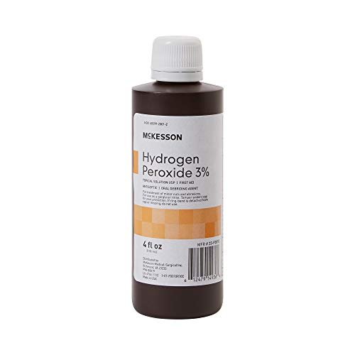McKesson Wasserstoffperoxid 3% Lösung, 118 ml (4 Unzen) - Topische Lösung USP, Erste-Hilfe-Antiseptikum, Munddesinfektionsmittel