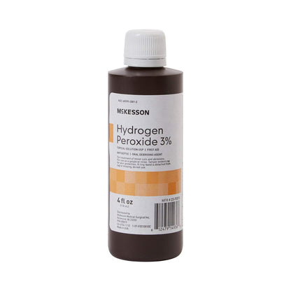 McKesson Wasserstoffperoxid 3% Lösung, 118 ml (4 Unzen) - Topische Lösung USP, Erste-Hilfe-Antiseptikum, Munddesinfektionsmittel
