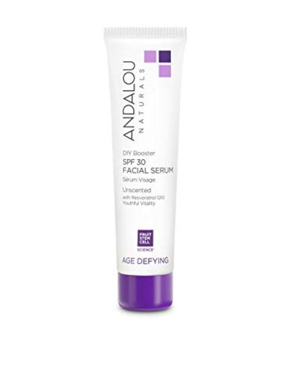 Andalou Naturals DIY Booster SPF 30 Gesichtsserum, unparfümiert, Anti-Aging Sonnenschutz mit Breitbandschutz, feuchtigkeitsspendend für trockene bis sehr trockene Haut, 60 ml