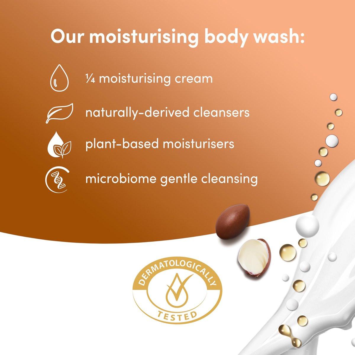 Dove Body Wash 3er-Pack – Purely Pampering mit Sheabutter & warmer Vanille für weichere, glattere Haut, 3 x 450 ml