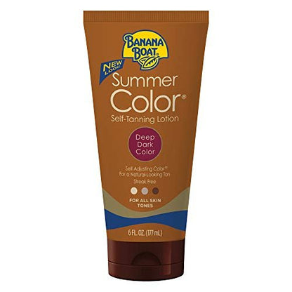 Banana Boat Summer Color Selbstbräuner Lotion, Tiefdunkle Farbe für alle Hauttöne, 177 ml